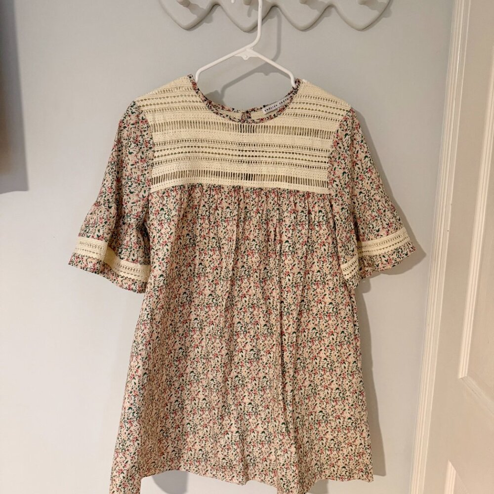 English Factory Lace Detail Mini Dress - Size S